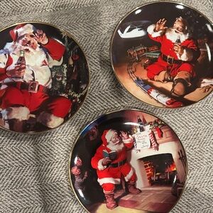 Limited Edition Porcelain Coca Cola Santa Plates